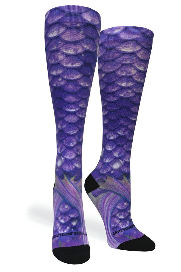 Active Mermaid Purple Compression Socks