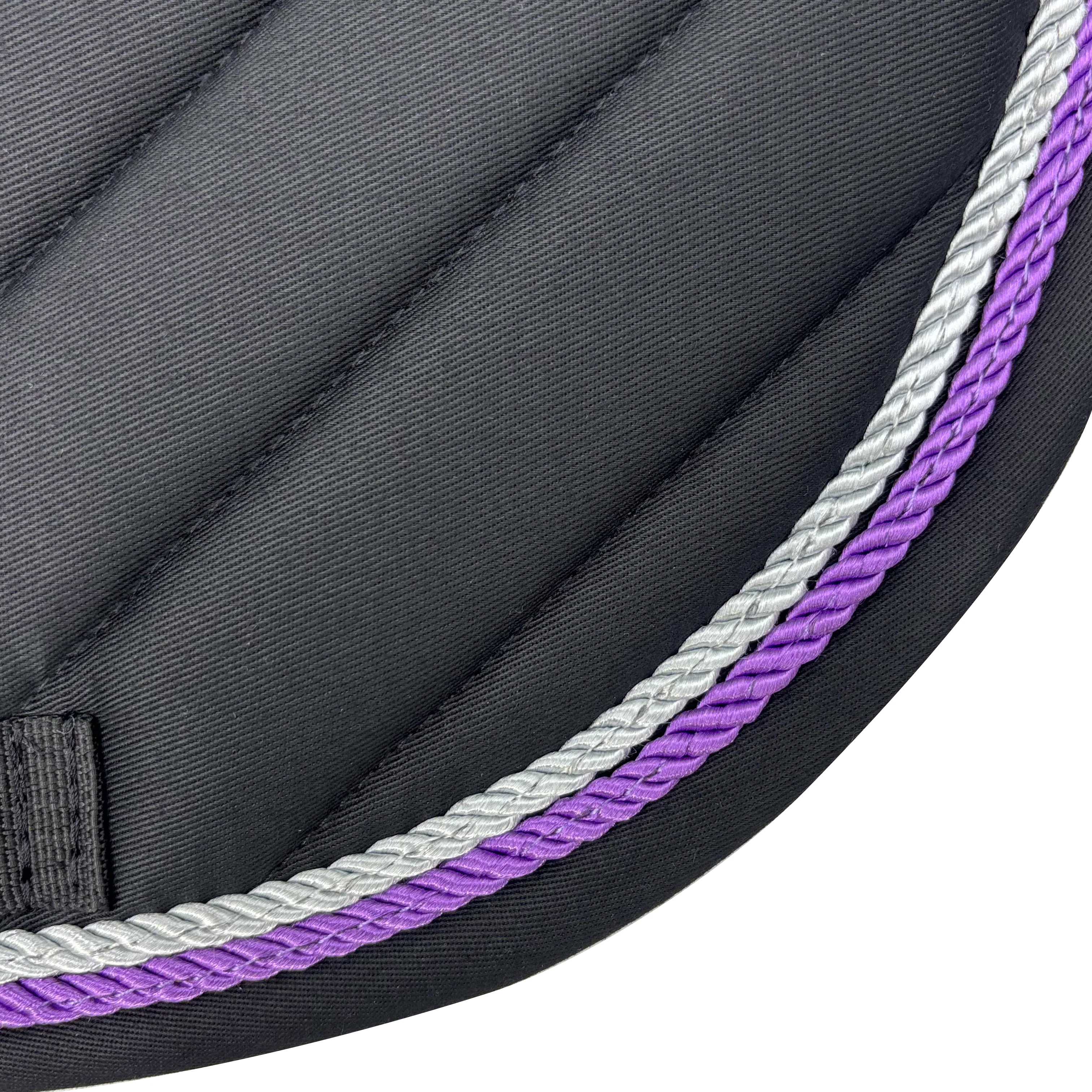 Black Cotton Oblique Euro Saddle Pad - Image 8