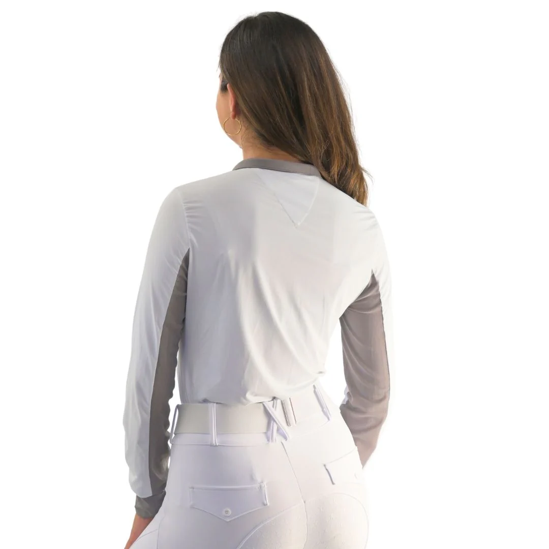 Cool and Comfortable White Sun Shirt with Glitter Bars - Image 8