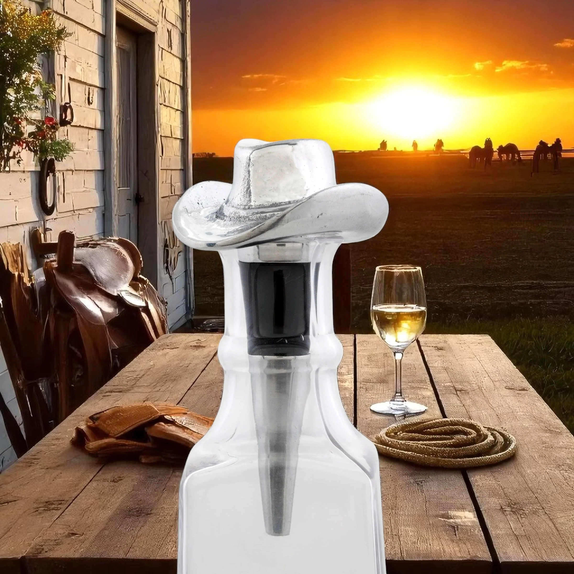 Cowboy Hat Bottle Stopper - Image 2