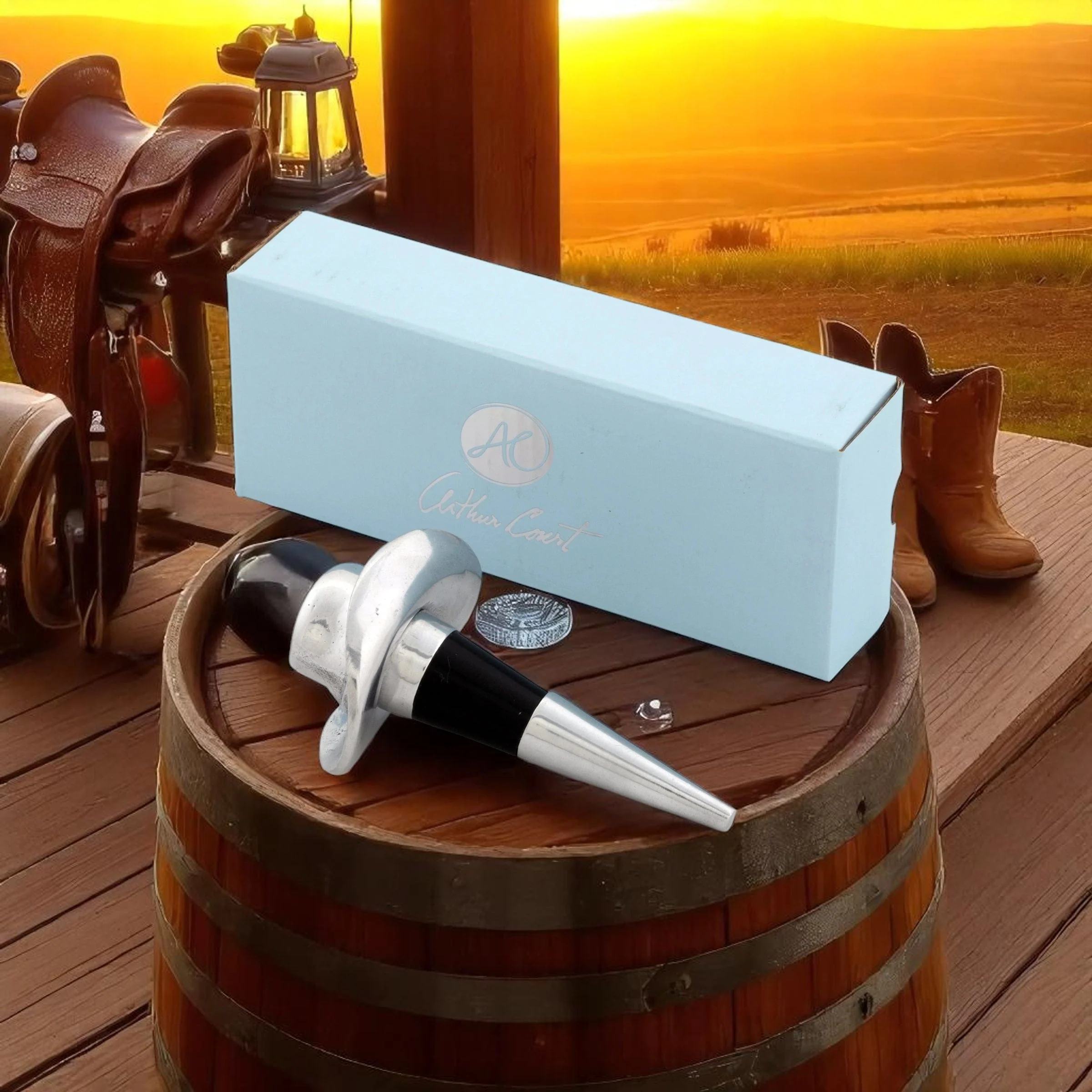 Cowboy Hat Bottle Stopper - Image 3
