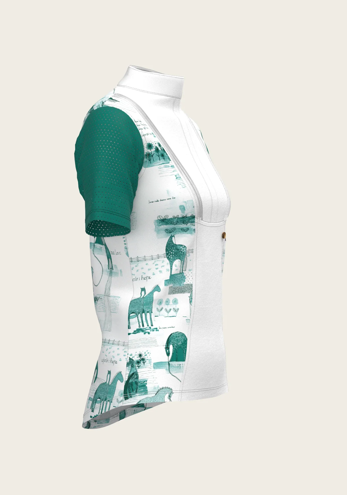 Daydreaming Horses Pleated Short Sleeve Show Shirt - Image 4