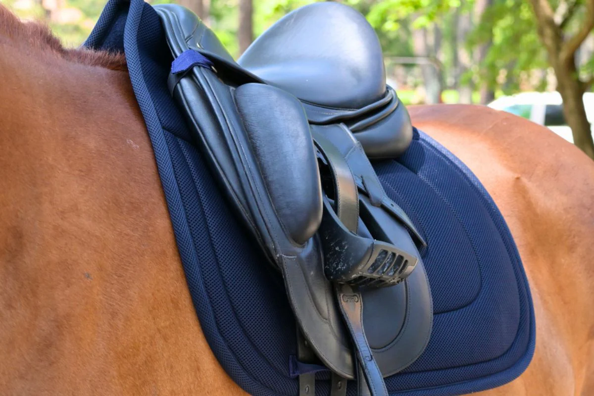 Dressage Mesh Saddle Pad with Quick Dry Cotton Lining in Navy, White or Black - Image 11
