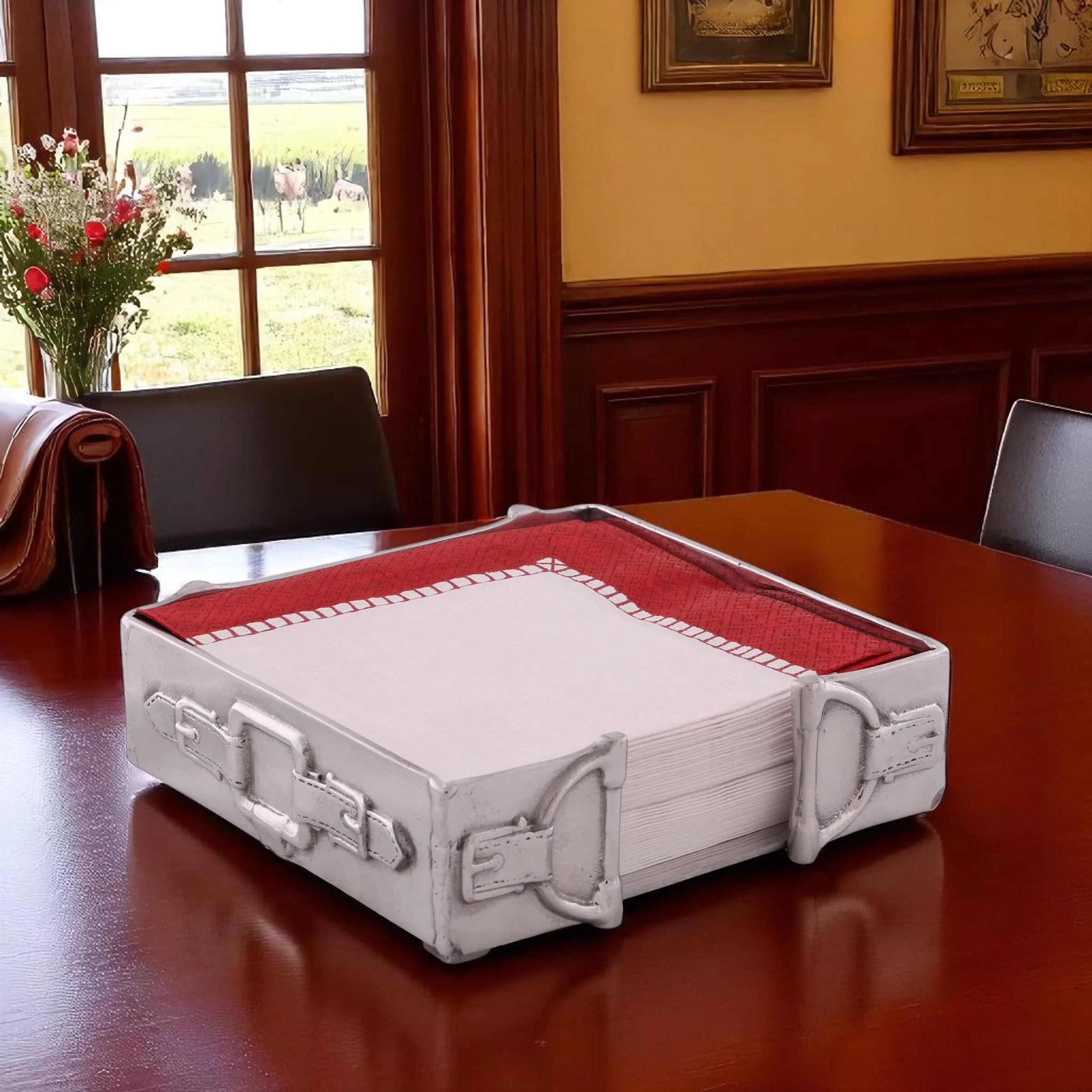 Equestrian Luncheon Napkin Box - Image 2