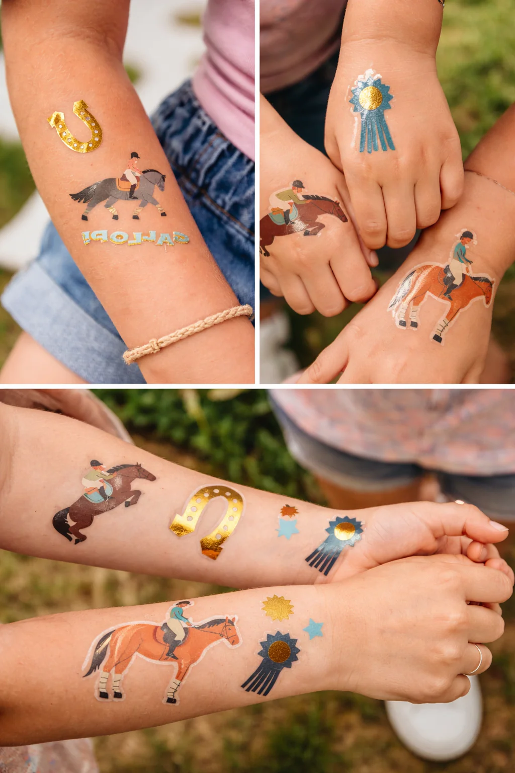 Equestrian Temporary Tattoos for Kids โ Metallic Foil Horse & Riding Designs | POP Party Supplies - Image 3