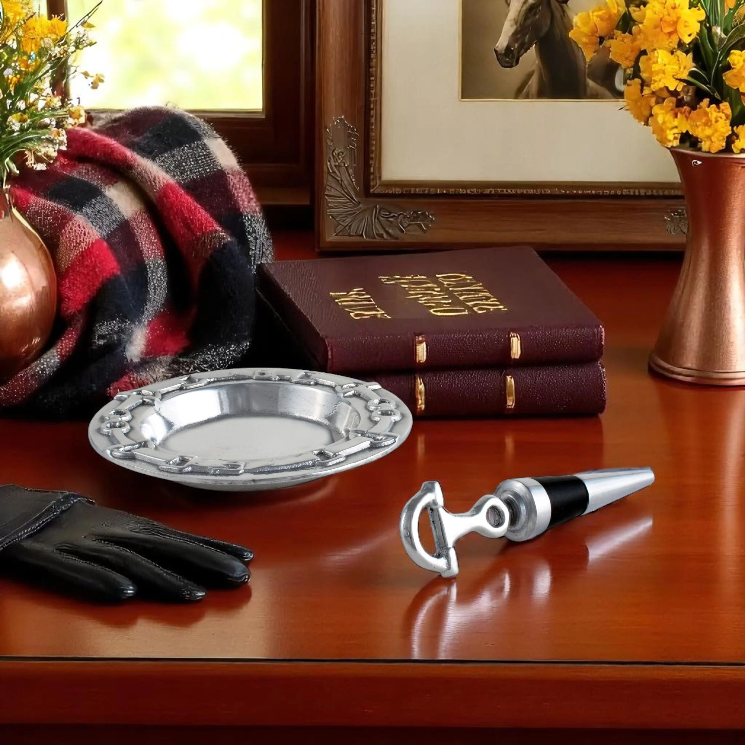 Equestrian Wine Coaster and Stopper Set - Image 4