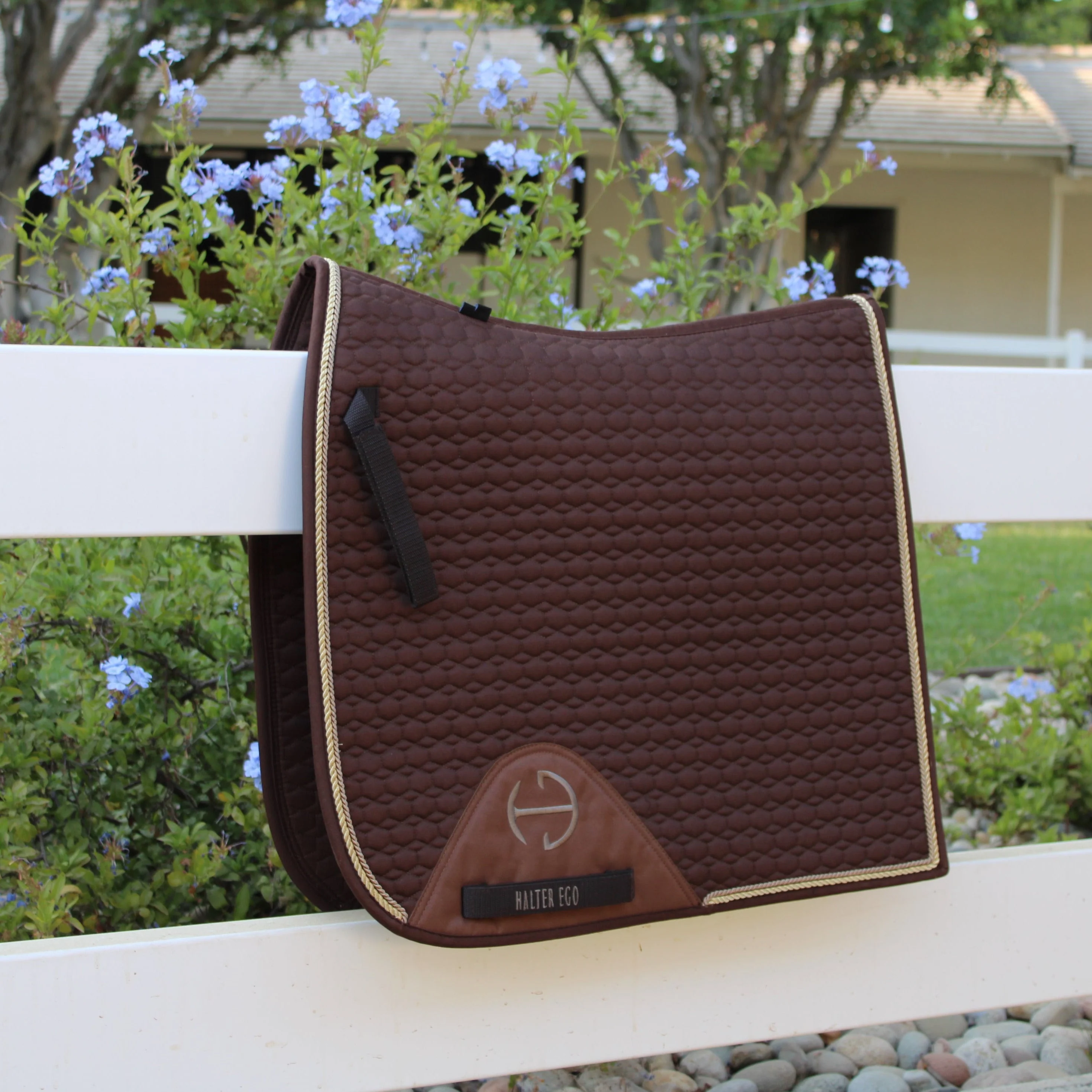 European Cotton Dressage Saddle Pad - Chocolate - Image 4