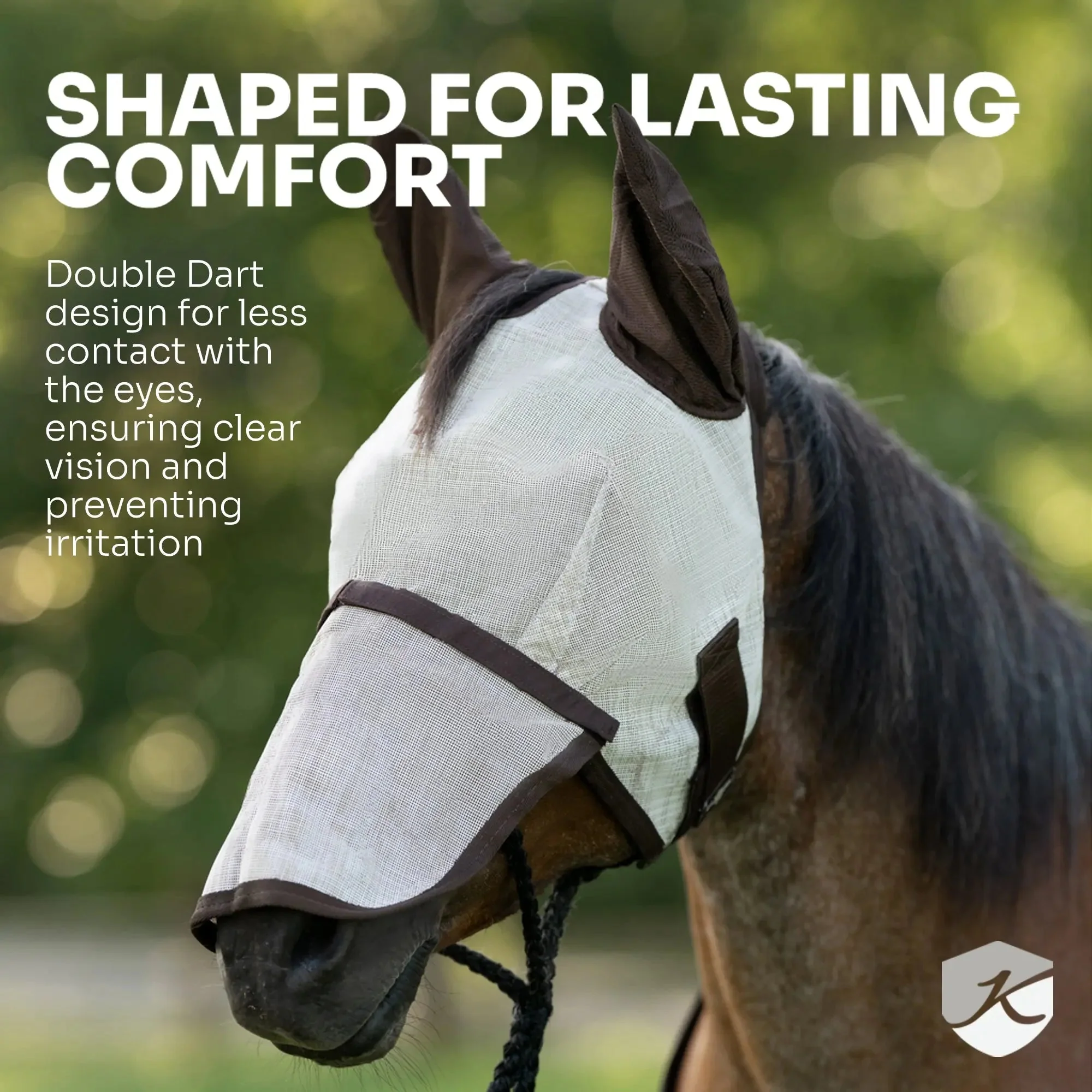 Fly Mask with Web Trim - Open Ear Design - 73% UV Blocking - Image 10