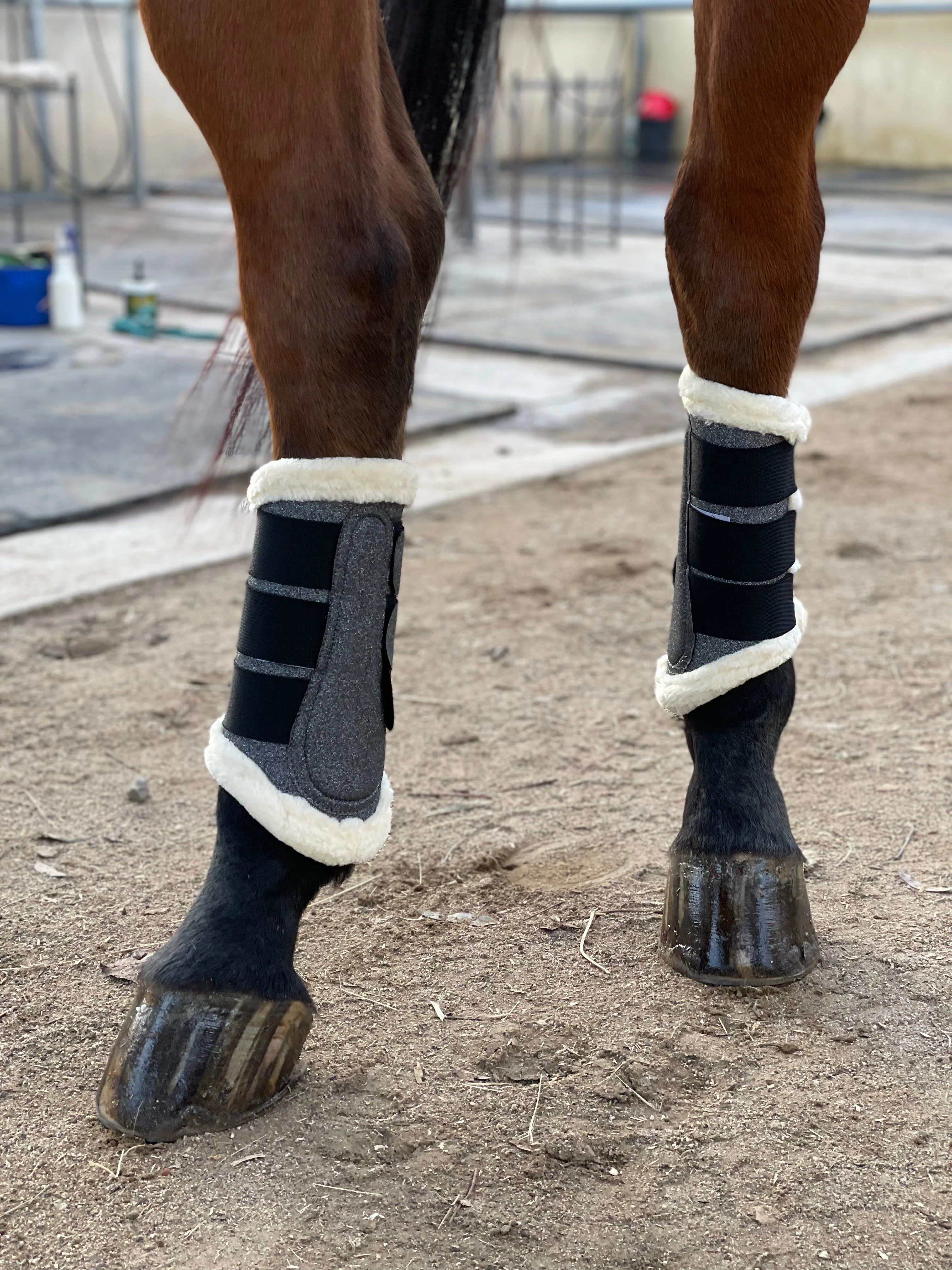 Halter Ego® Gunmetal Glitter Brushing Boots - Image 3