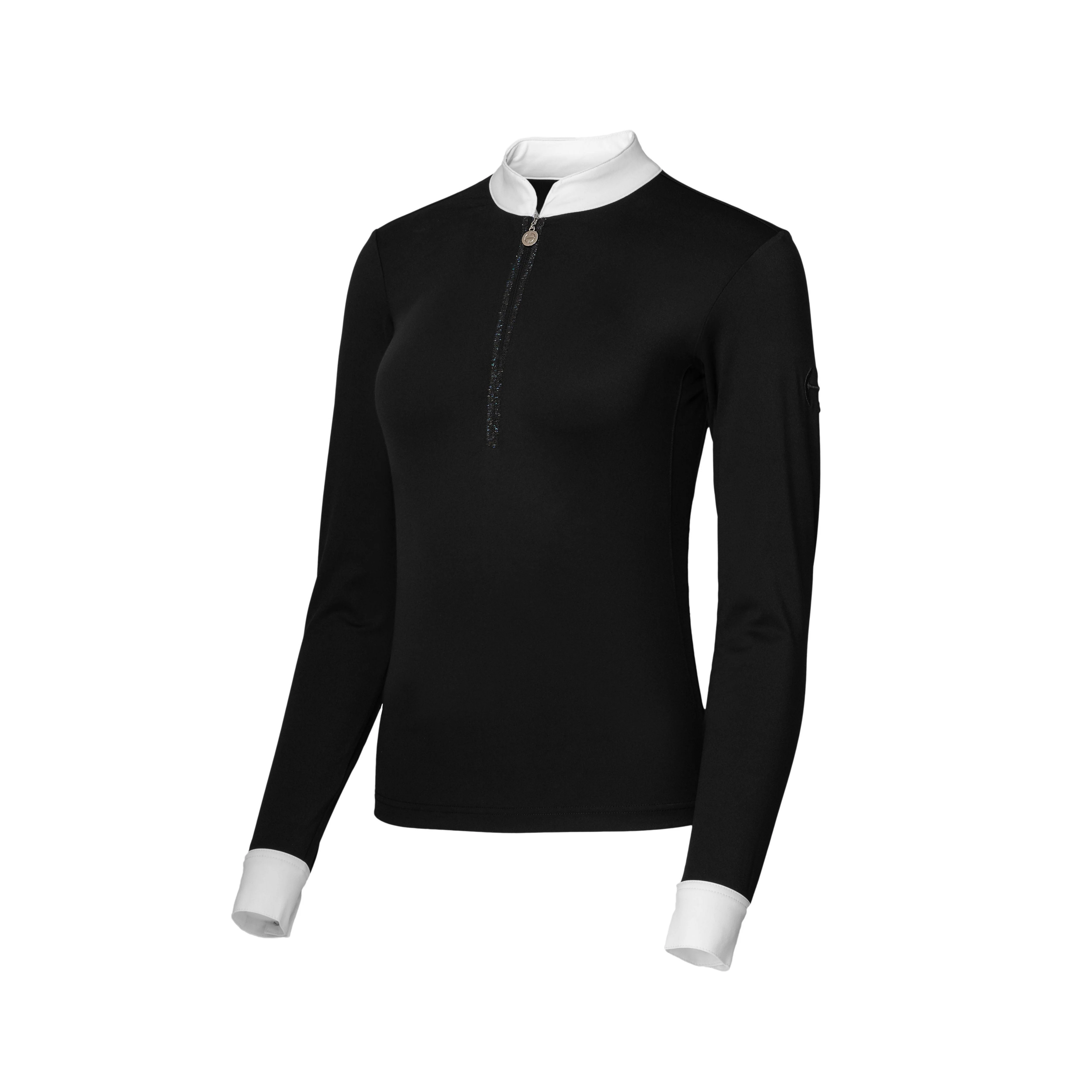 Heidi - Long Sleeve Riding Top with Crystal Fabric Trim - Image 9