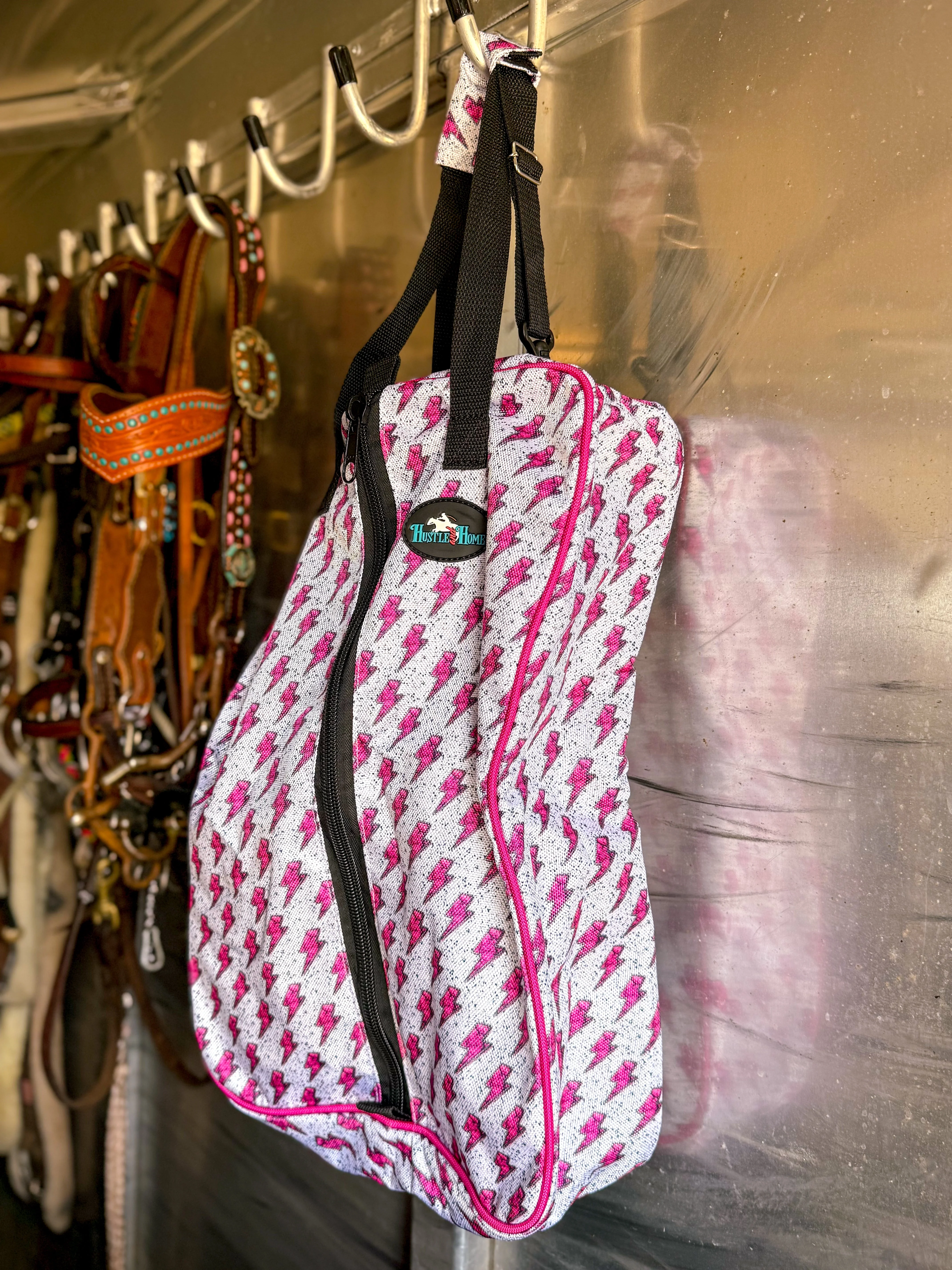 Luxury Tack Bag - Pink Bolt - Image 2
