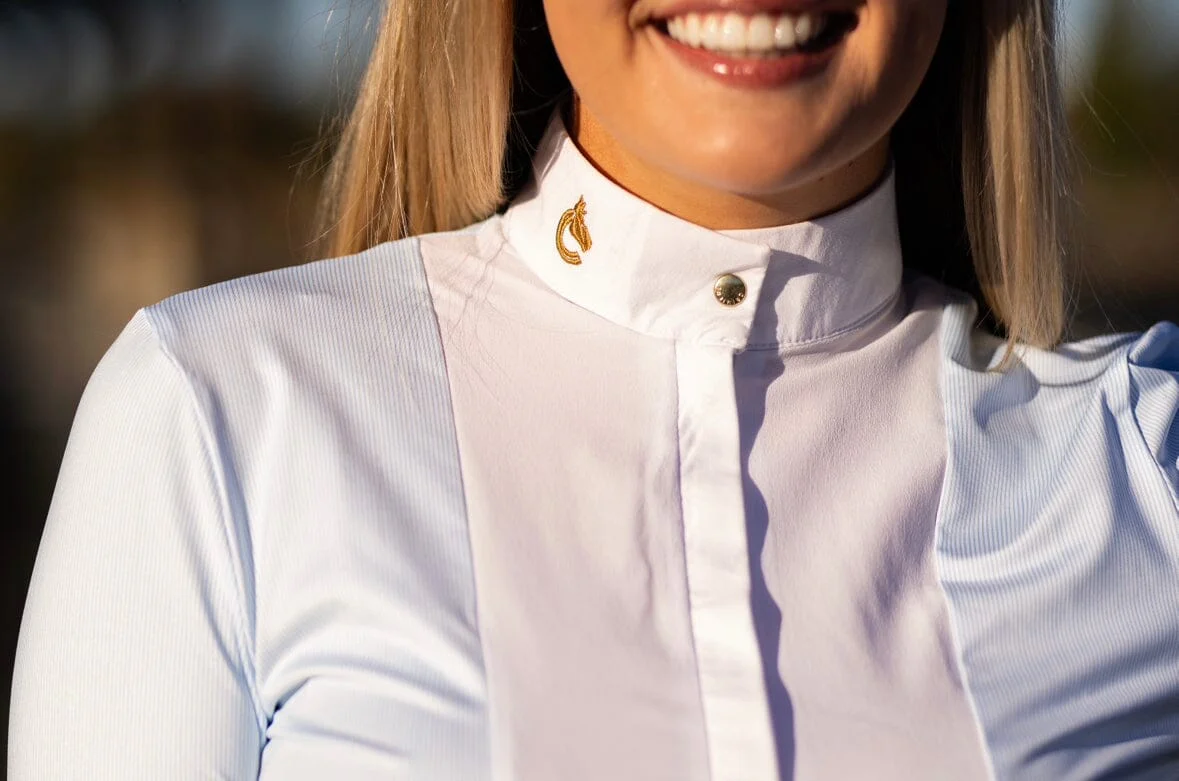 Monique Breezy Blue Stripe Show Shirt - Image 4