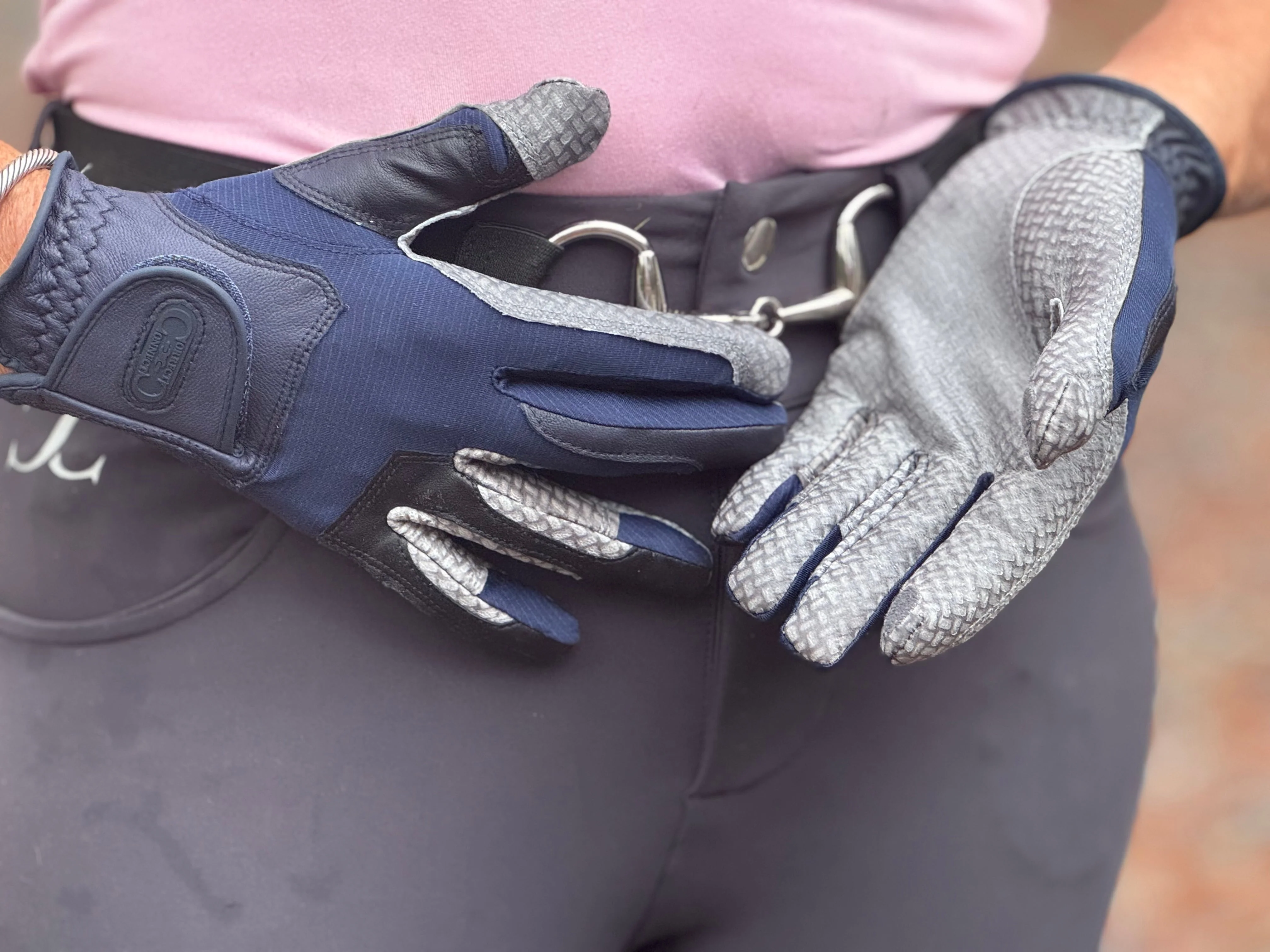 Oil-Tac Coppertech Leather Premium Riding Glove in Navy - Image 10