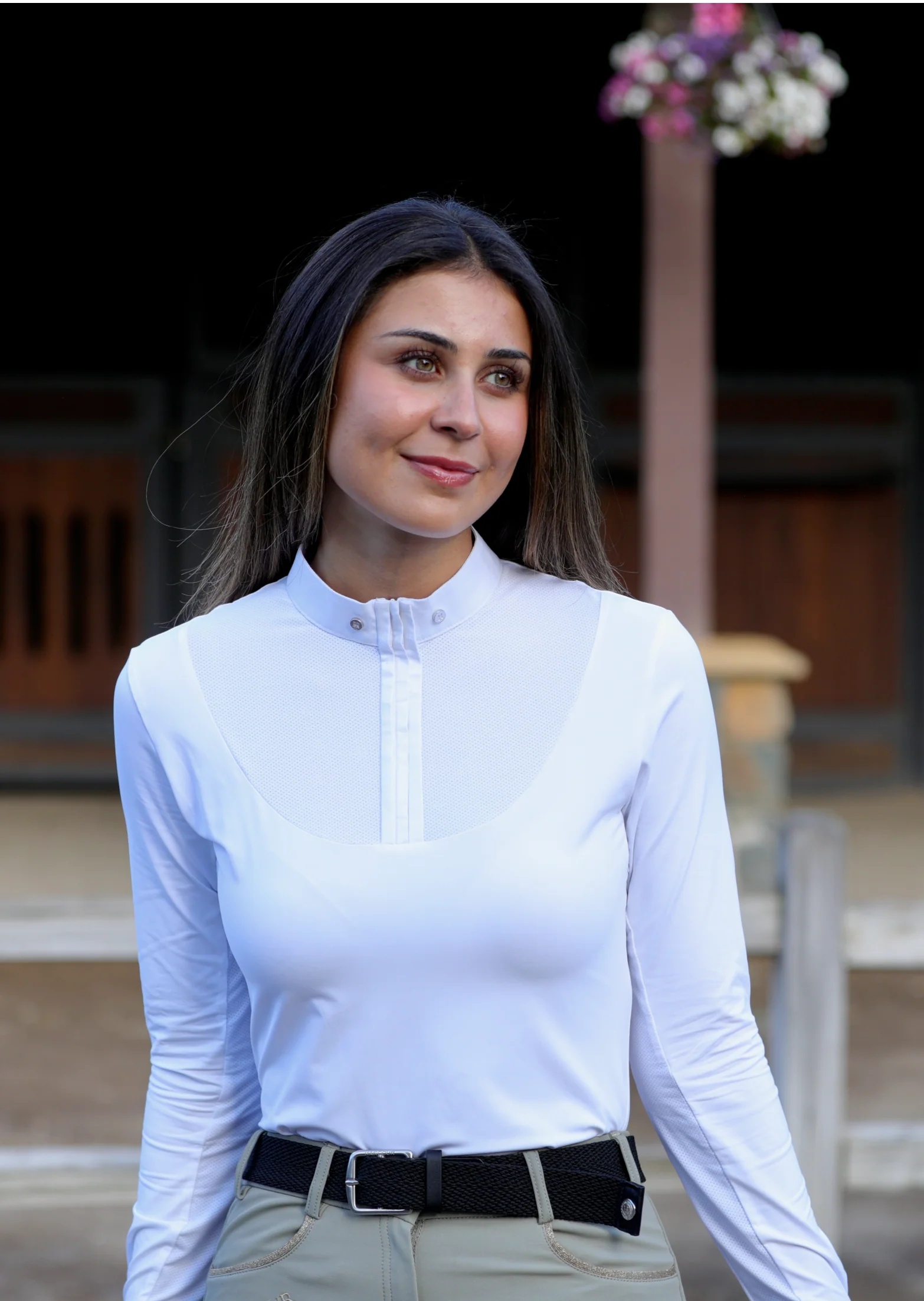 Paola - Long Sleeve Competion Shirt -White