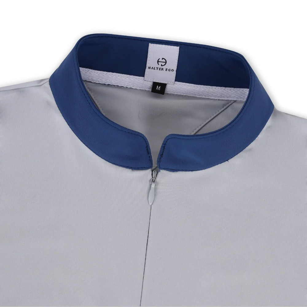 Roxana - French Gray & Cadet Blue Long Sleeve Riding Shirt - Image 4