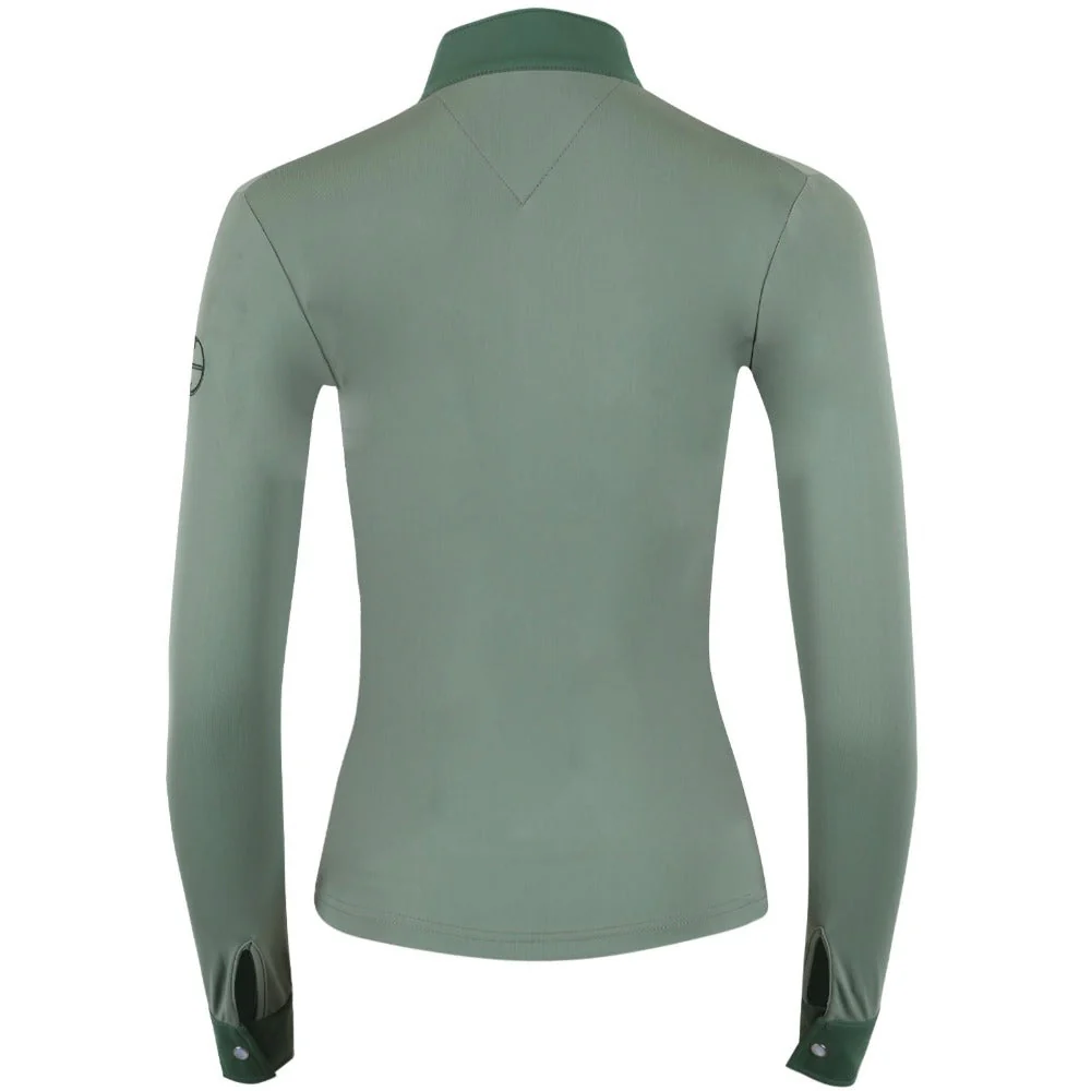 Roxana - Sage & Hunter Green Long Sleeve Riding Shirt - Image 3