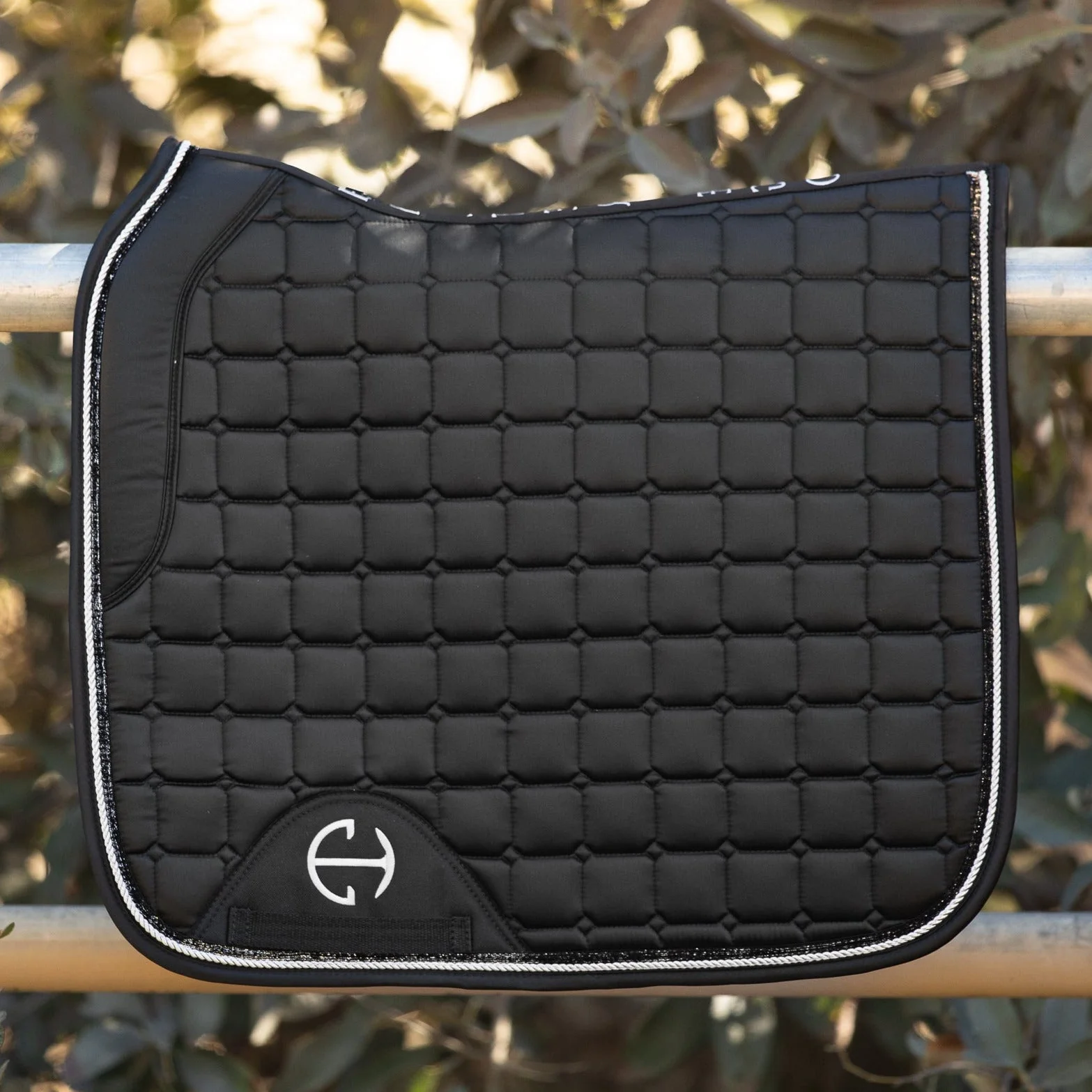 Satin Classic Dressage Saddle Pad - Ebony - Image 6