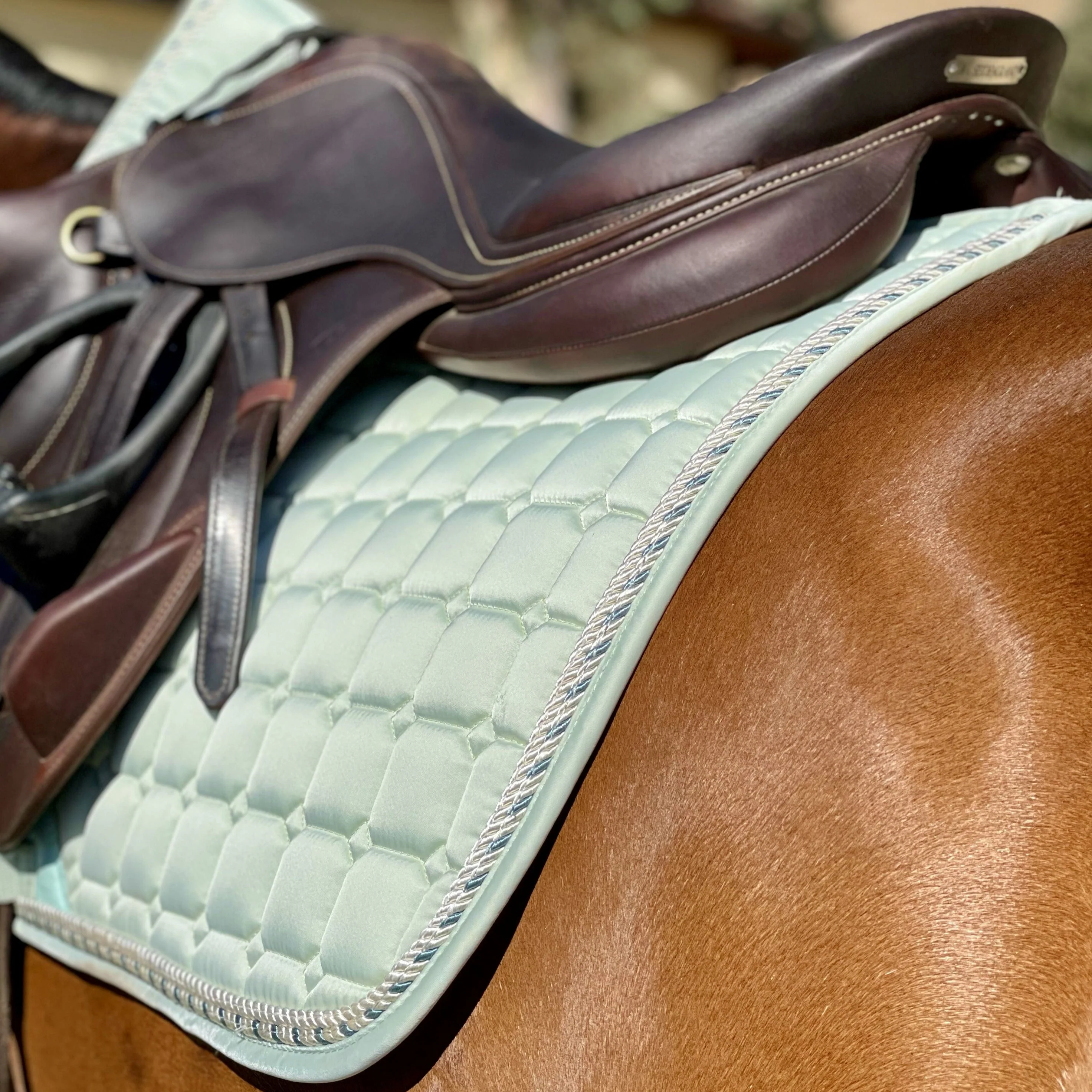 Satin Classic Jump Saddle Pad - Mint Sorbet - Image 5