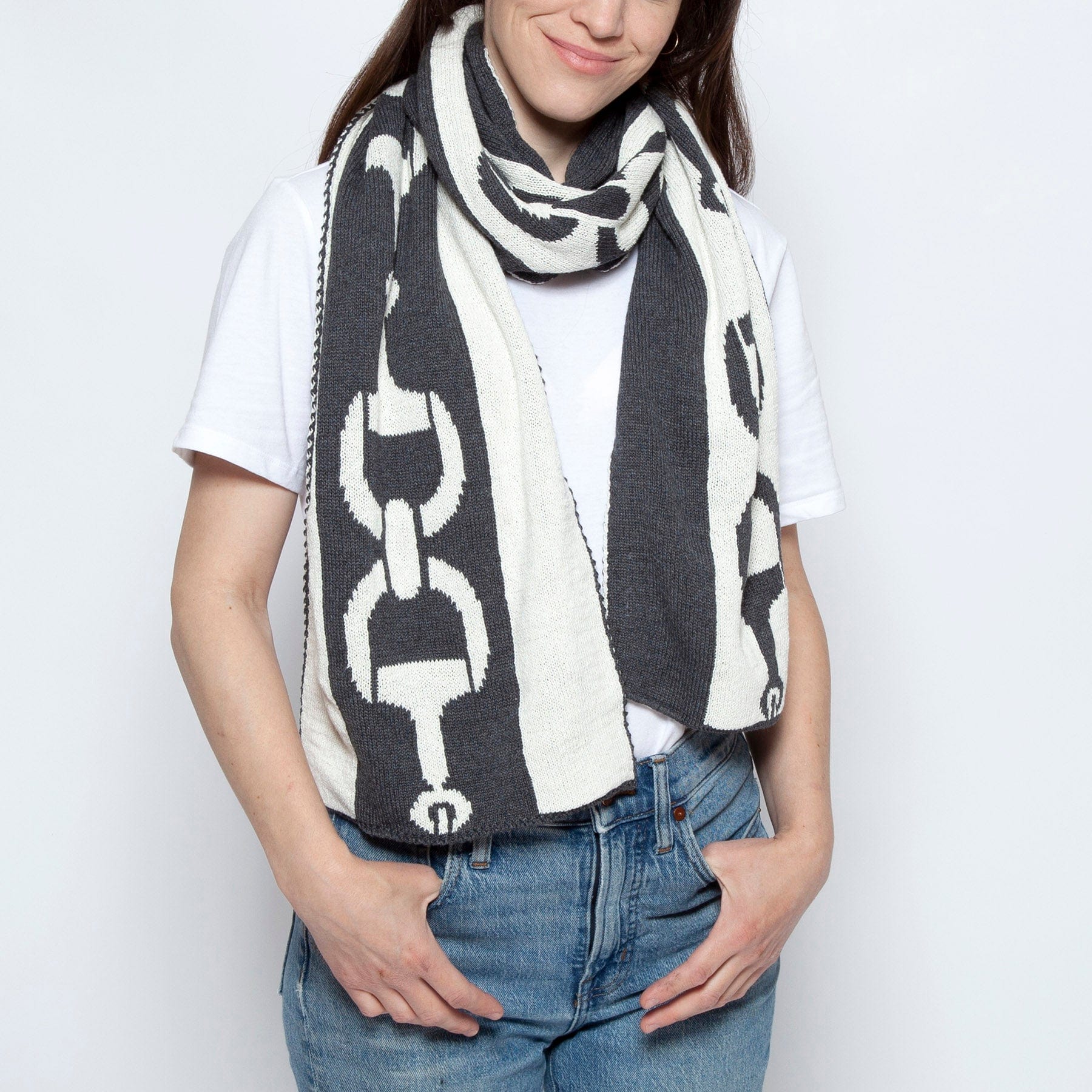 Snaffle Bit Striped Scarf - Image 2