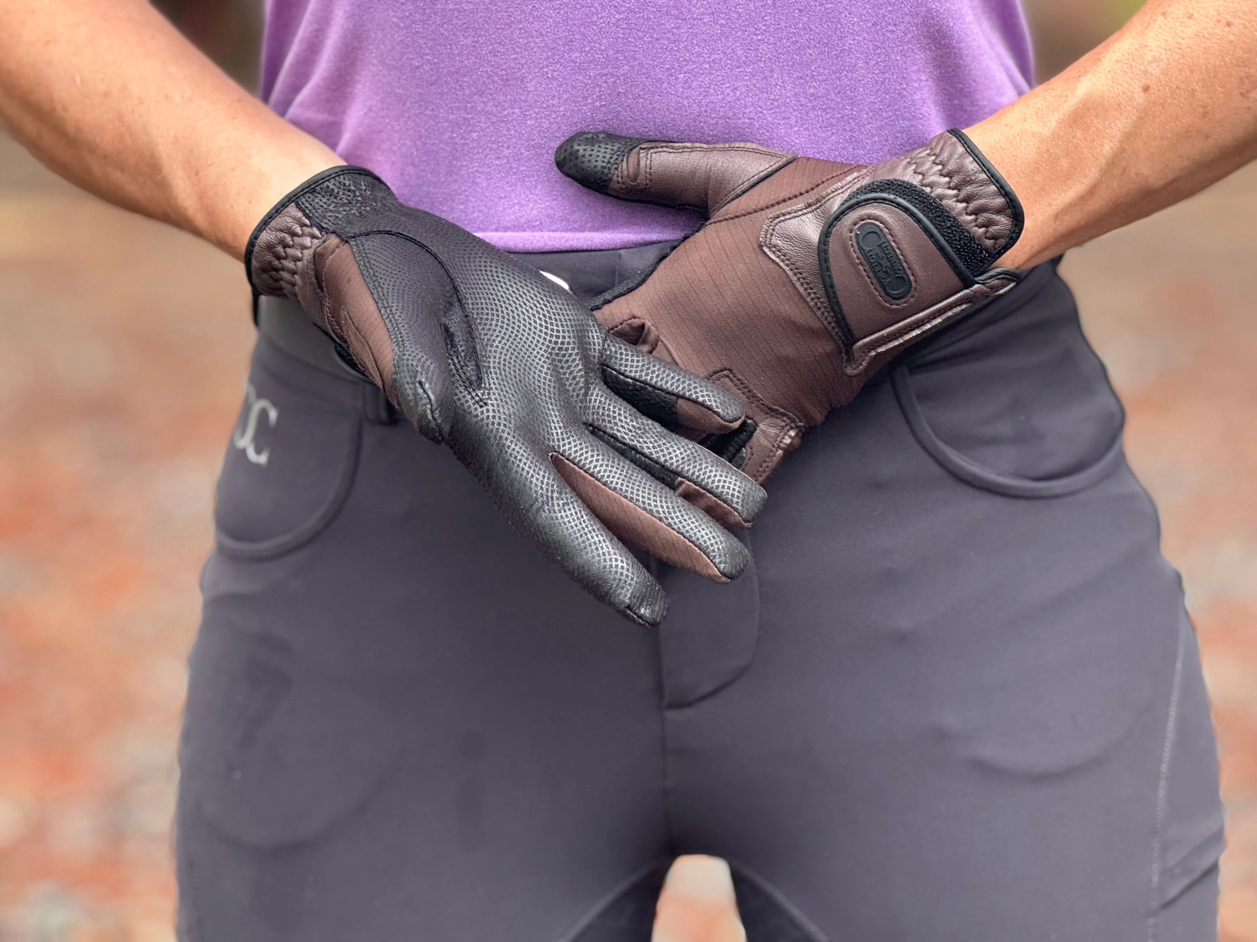 Tackified Copper Tech™️ Leather Premium Riding Glove in Brown - Image 10