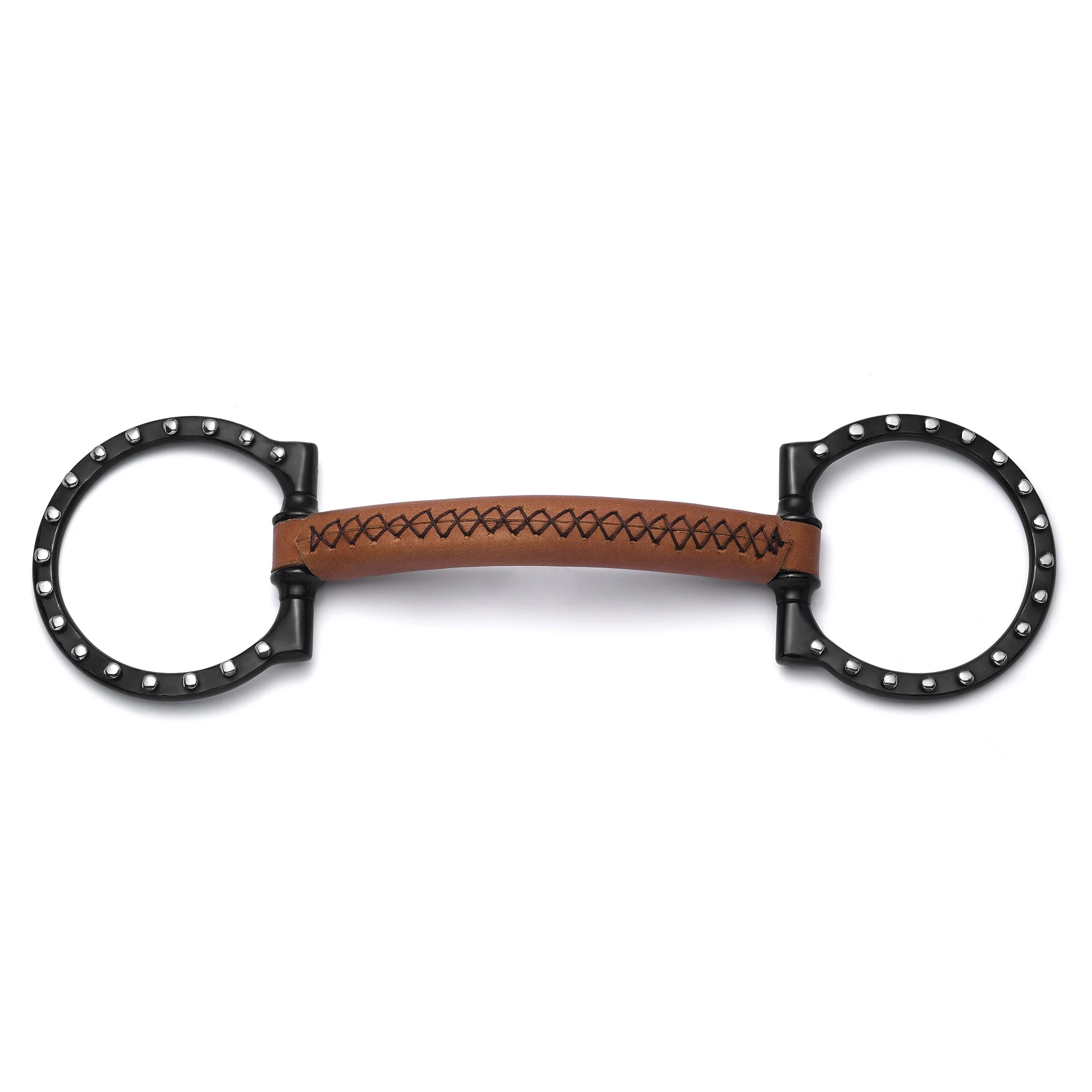 Western DRing Soft Leather Dotted Bit